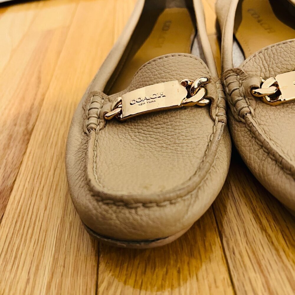 Coach Marley Beige Driver Moccasin Loafers Women's Size 8 B - Picture 7 of 16